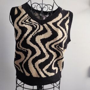 Fall‎ Sweater Vest Women Sz Medium Knit Brown Sweater Cozy Office Wear Classic